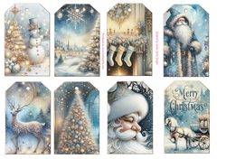 Christmas glitter 8 x gift tags sheet 2