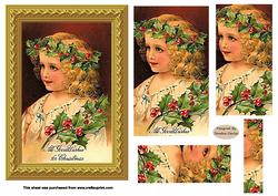 Vintage Christmas Wishes Card Front