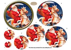 Christmas Vintage Santa Pyramid Topper