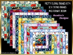 Pretty floral 7x7ins frames x 12 kit 4