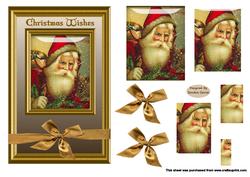 Vintage Father Christmas Pyramid Topper