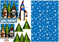 Perfect Penguins Christmas Side Stepper card
