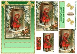 Vintage Christmas Scene Pyramid Topper