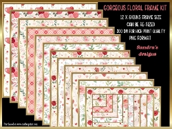 Gorgeous 12 x 8x8ins Floral Frames kit 1