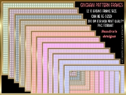 Gingham Pattern 12 x 8x8ins Frames kit