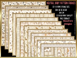 Neutral baby pattern 12 x 8x8ins Frames kit