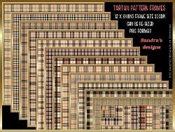 Tartan print pattern 12 x 8x8ins Frames kit
