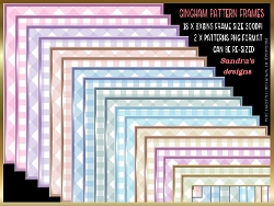 Gingham 2 x patterned 18 x 8x8ins Frames kit