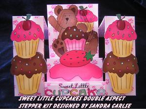 Sweet Little Cupcakes Birthday decoupage stepper card kit