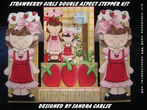 Strawberry Girls decoupage stepper card kit