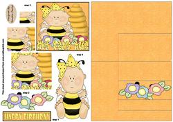 Baby Bug Birthday Side Stepper card