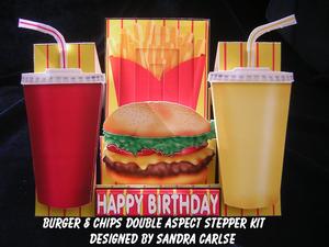 Birthday Burger & Chips stepper card kit