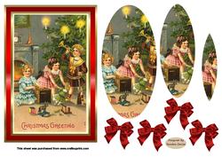 Vintage Christmas Morning Pyramid Topper