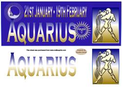 Horoscope Aquarius Large dl Topper