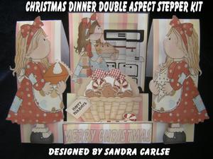 Christmas Dinner Decoupage Stepper card Kit