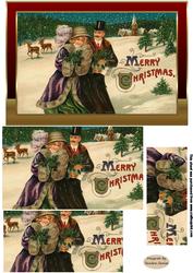 Vintage Christmas Winter Scene Topper