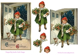 Christmas Day Vintage decoupage topper