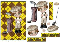 Golfing Birthday Card Front
