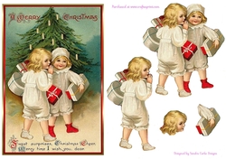 Merry Christmas Vintage Decoupage Topper 1