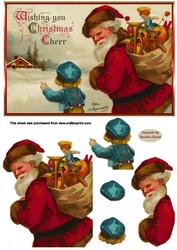 Father Christmas Decoupage Topper