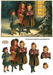 Carol Singers Christmas Decoupage Topper