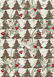 Holly & Berries Christmas Tree Background