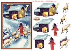 Christmas Vintage Jesus is Born Decoupage Topper