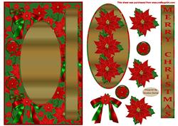 Poinsettia Gold & Red Decoupage Topper