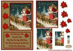 Father Christmas Vintage Decoupage Topper