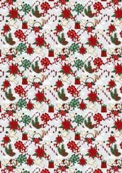 Christmas Poinsettia & Pine Cone Background
