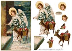 Christmas Vintage Reindeer Decoupage Topper