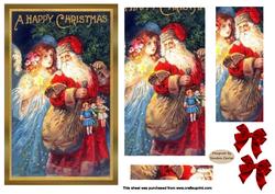 Vintage Happy Christmas Pyramid Topper
