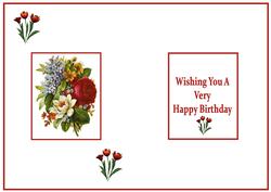 Vintage Floral Birthday Insert