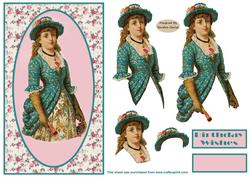 Vintage Girl Decoupage Topper
