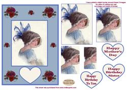 Pretty in Blue Pyramid Card Front