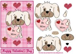 Be Mine Valentines Day Decoupage Topper