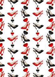 Shoes Black & Red Backing Paper