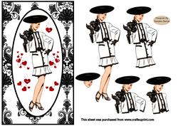 High Society Female Decoupage Topper
