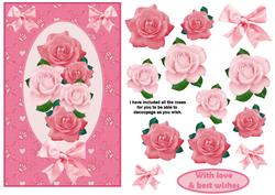 Pink Roses Decoupage Topper