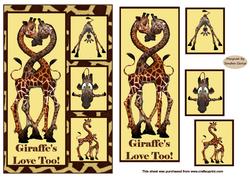 Romance Giraffes Love Too Topper