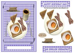 Birthday English Breakfast Decoupage Topper