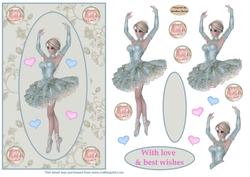 Ballerina Female Decoupage Topper