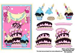 Birthday Cake Decoupage Topper