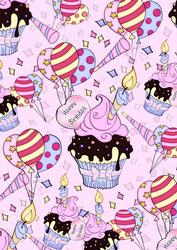 Cupcakes & Balloons Background
