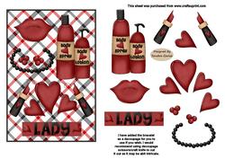Girly Makeup Decoupage Topper