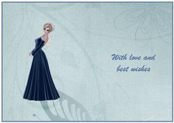 Woman in Blue Cardmaking Insert