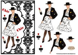 Lady Chic Fashion Decoupage Topper