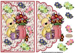 Birthday Springtime Flowers Scalloped Topper