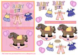 Baby Girl Decoupage Topper 1