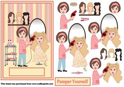 Pamper Yourself Female Decoupage Topper